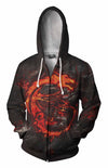 Awesome Hoodied 3D All Over Printer Mark Dragon Red  HD028