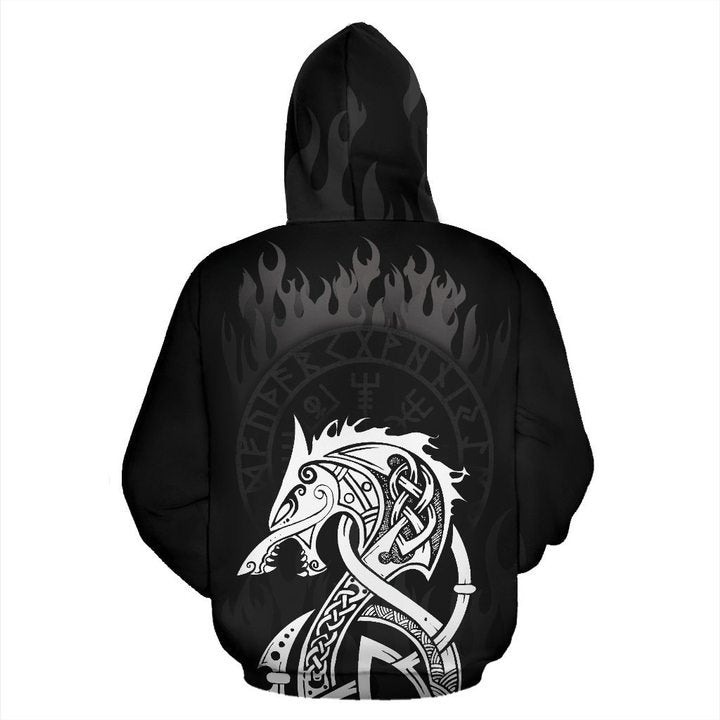 Awesome Hoodied 3D All Over Printer ViKing Tattoo Hoodei-Double Dragon for Men and Women HD002
