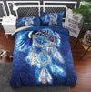 Awesome Hoodied Fenrir Skoll And Hati Valknut Raven, Bedding Set Blue HDQ001