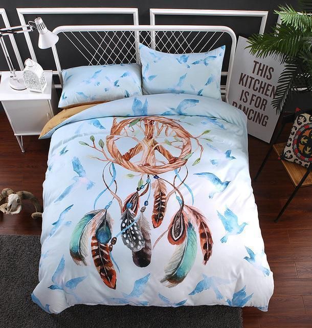 Awesome Hoodied Fenrir Skoll And Hati Valknut Raven, Bedding Set HDQ003