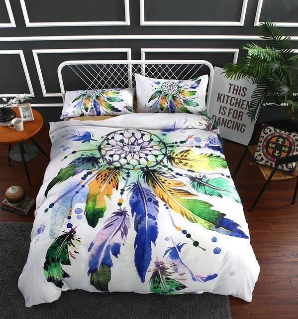 Awesome Hoodied Fenrir Skoll And Hati Valknut Raven, Bedding Set HDQ005