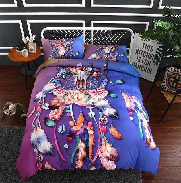 Awesome Hoodied Fenrir Skoll And Hati Valknut Raven, Bedding Set HDQ007