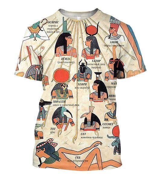 All Over Printed The Main Gods of Ancient Egypt