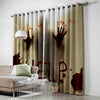 Awesome hoodied Horror Help Printed 3D Grommet Window Curtains - HB0006