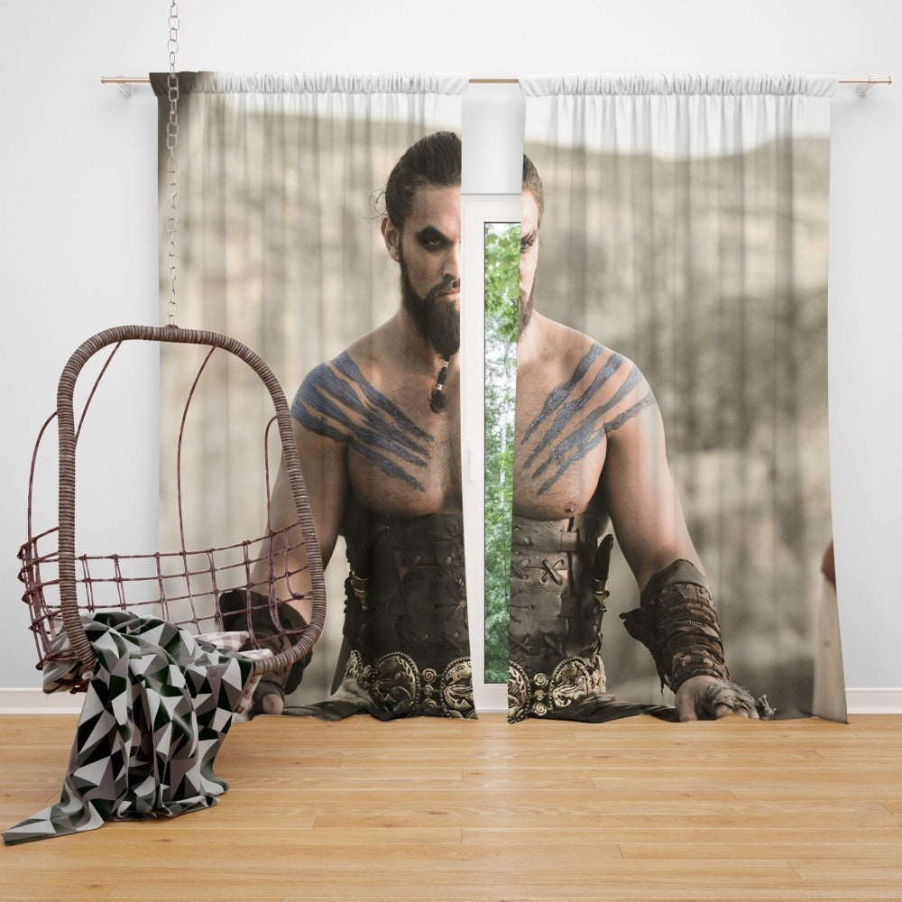 Awesome hoodie Game of Thrones Series DrogoJason Momoa Printed 3D Grommet Window Curtains ND126