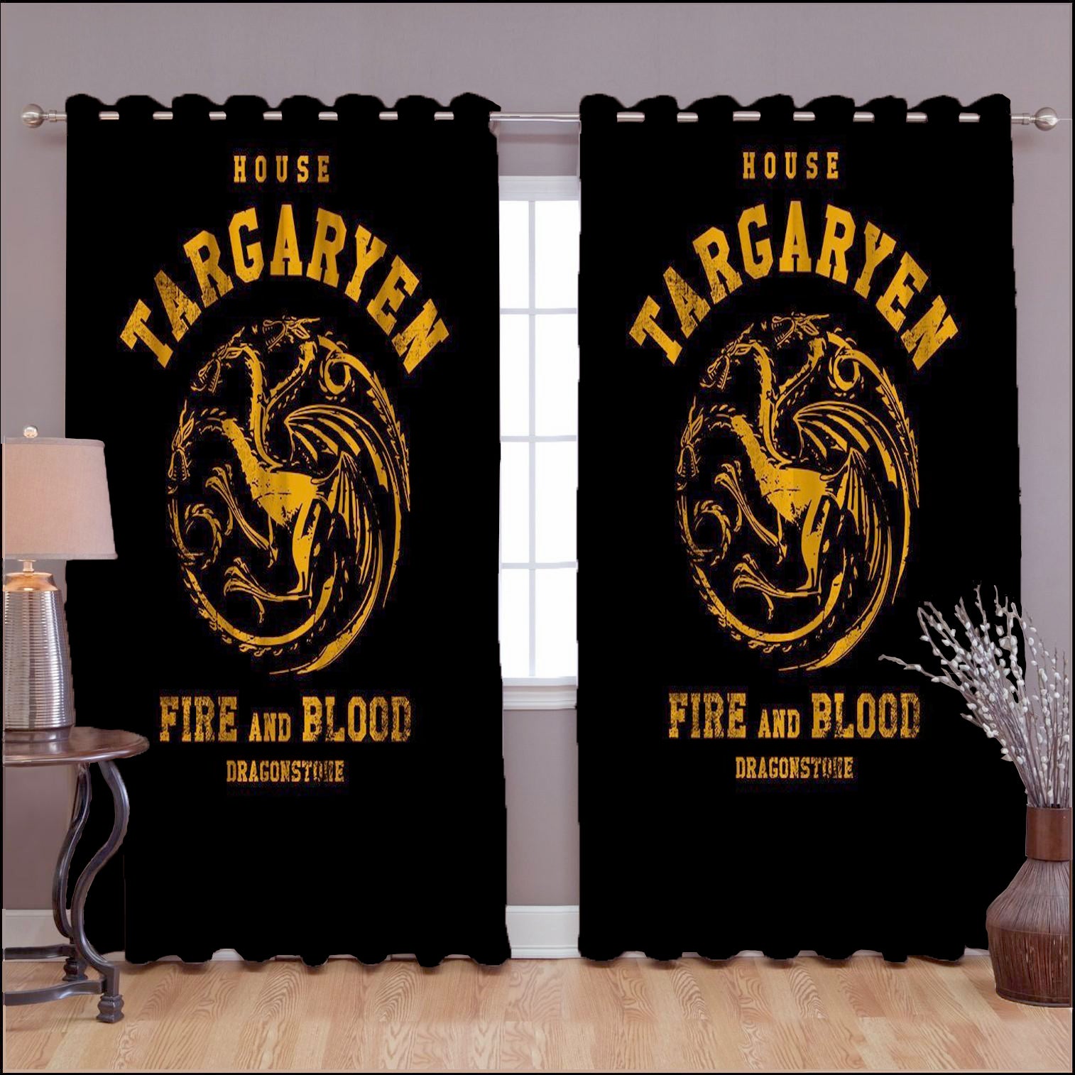 Awesome hoodie Game of Thrones House Targaryen Printed 3D Grommet Window Curtains ND133