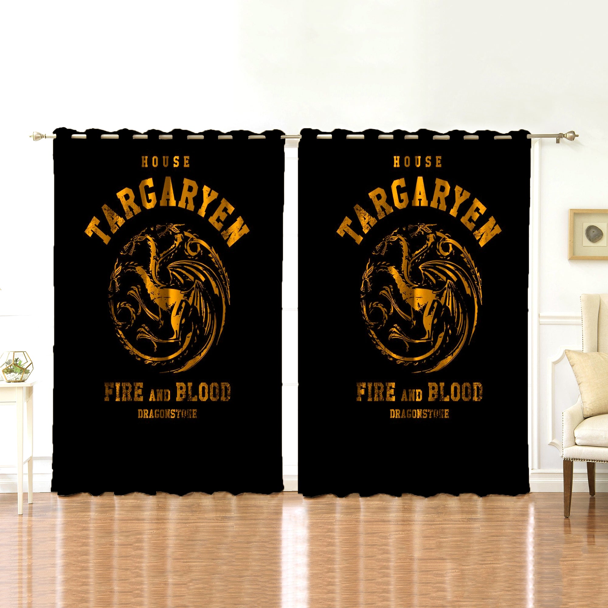 Awesome hoodie Game of Thrones House Targaryen Printed 3D Grommet Window Curtains ND133