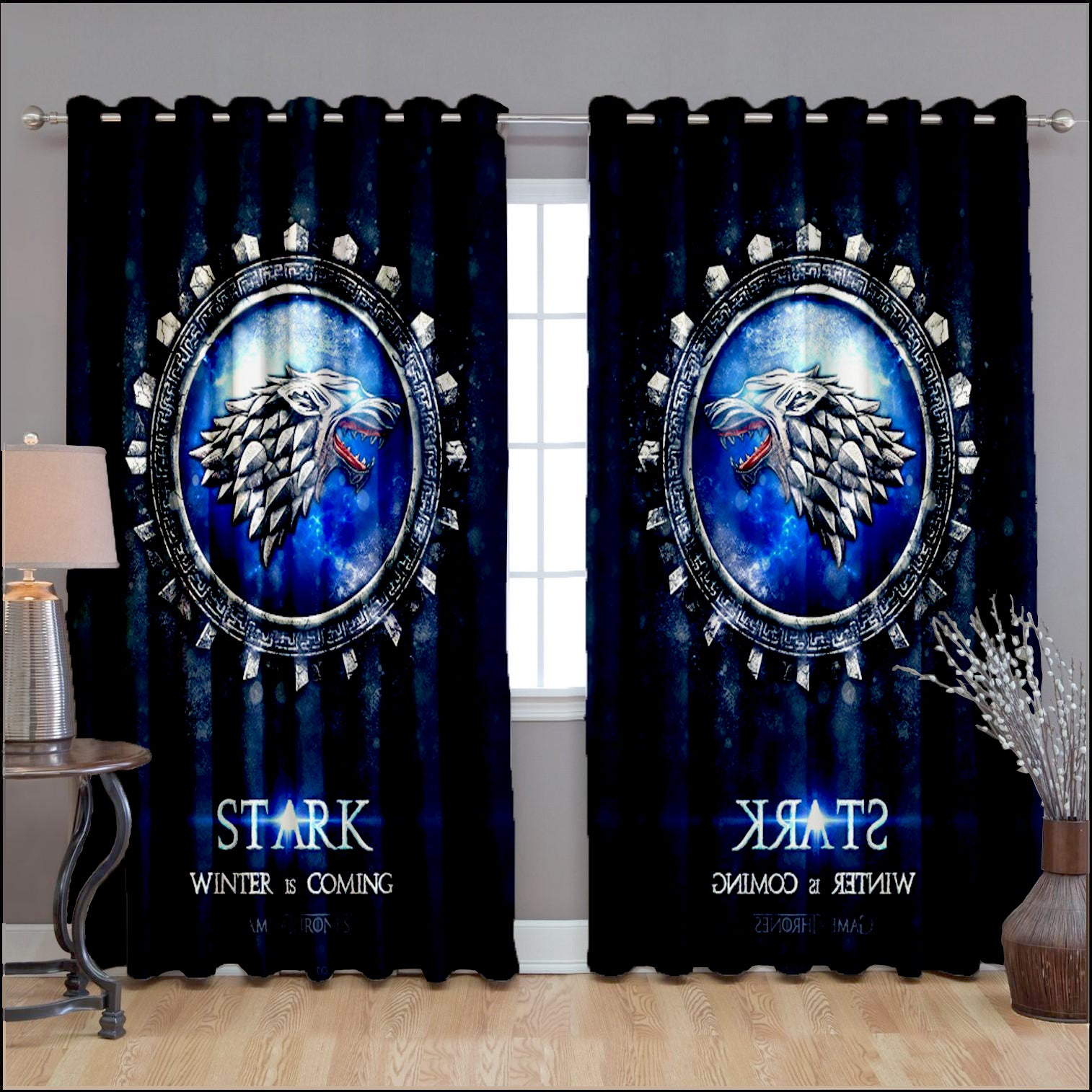 Awesome hoodie Game of Thrones STARK Winter is Coming Printed 3D Grommet Window Curtains ND134