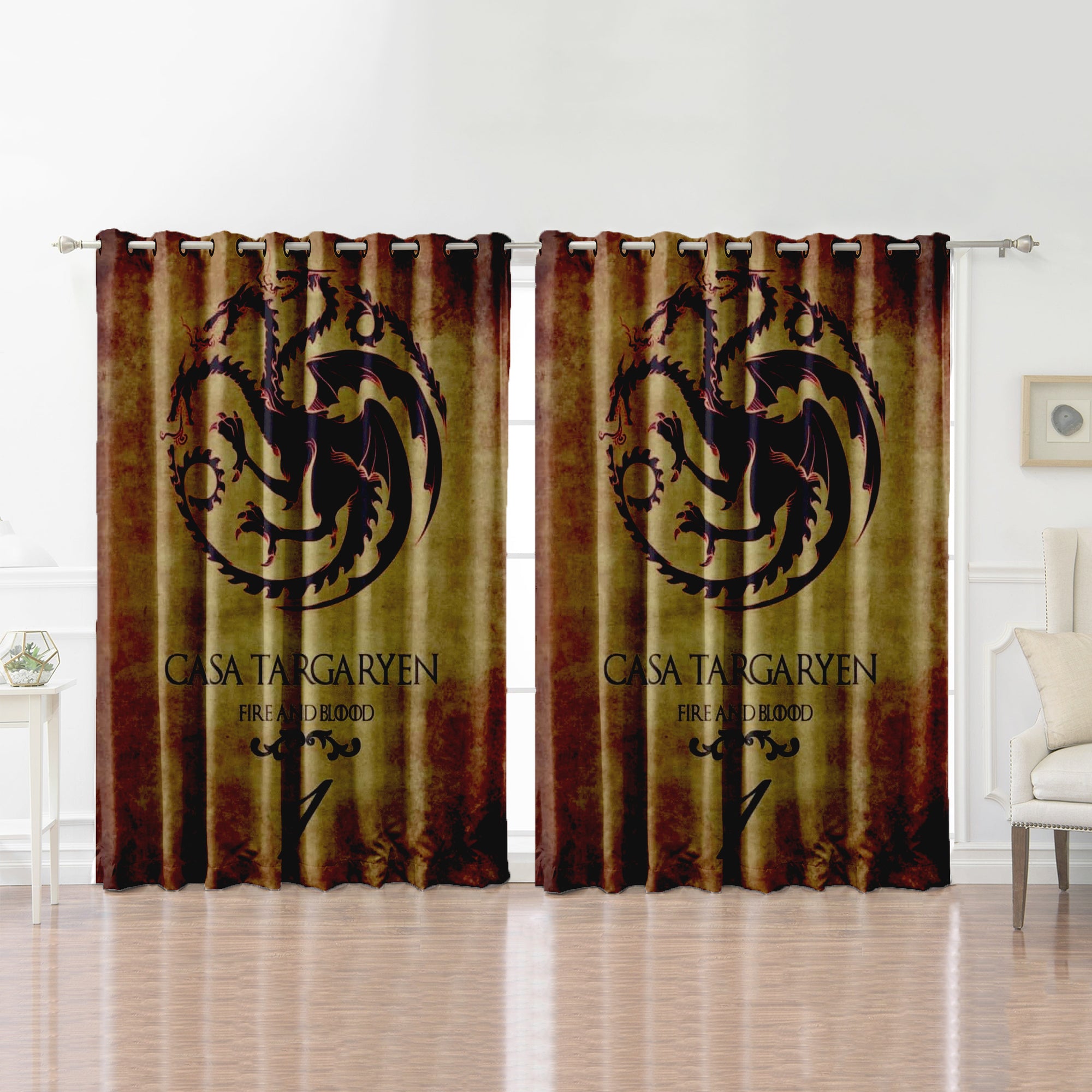 Awesome hoodie Game of Thrones CASA TARGARYEN Fire&Blood 1 Printed 3D Grommet Window Curtains ND135