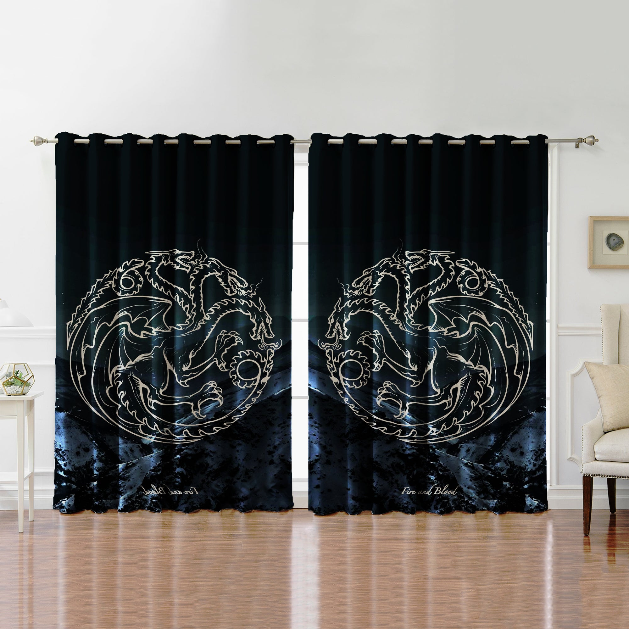 Awesome hoodie Game of Thrones Fire&Blood Winter Printed 3D Grommet Window Curtains ND138