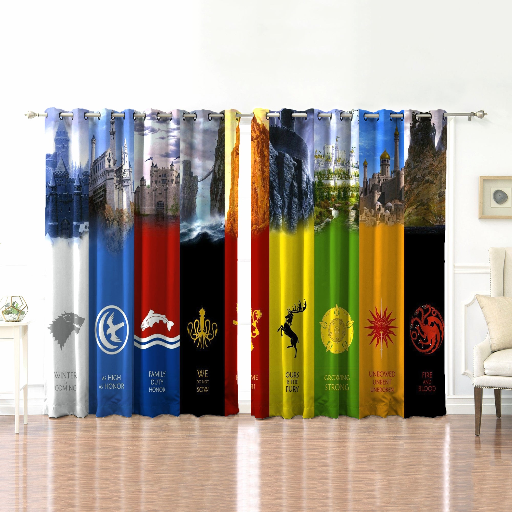 Awesome hoodie Game of Thrones All House Printed 3D Grommet Window Curtains ND139