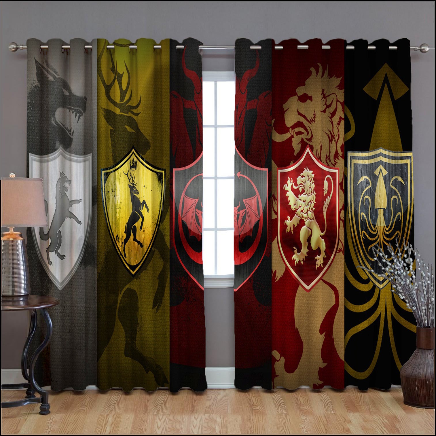 Awesome hoodie Game of Thrones Greatest Houses Printed 3D Grommet Window Curtains ND140