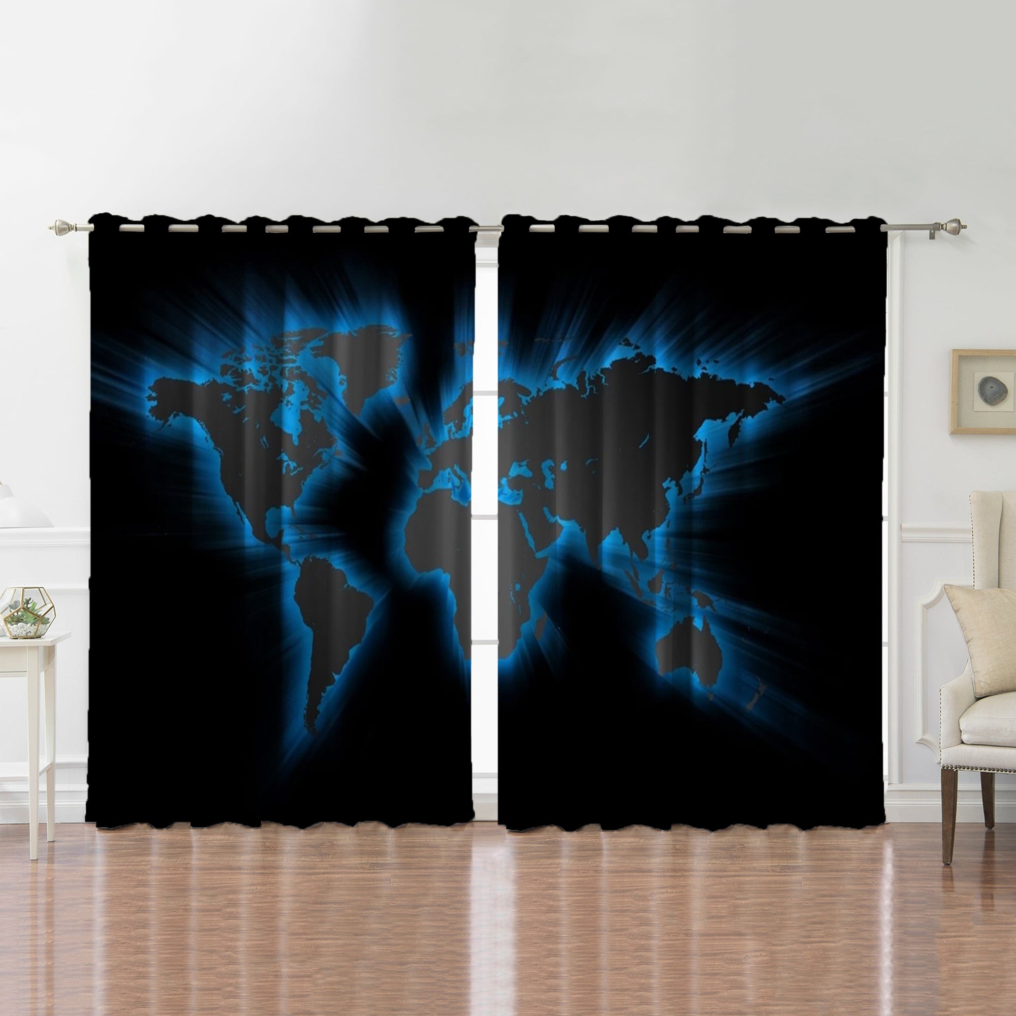 Awesome hoodie THE WORLD Printed 3D Grommet Window Curtains ND141