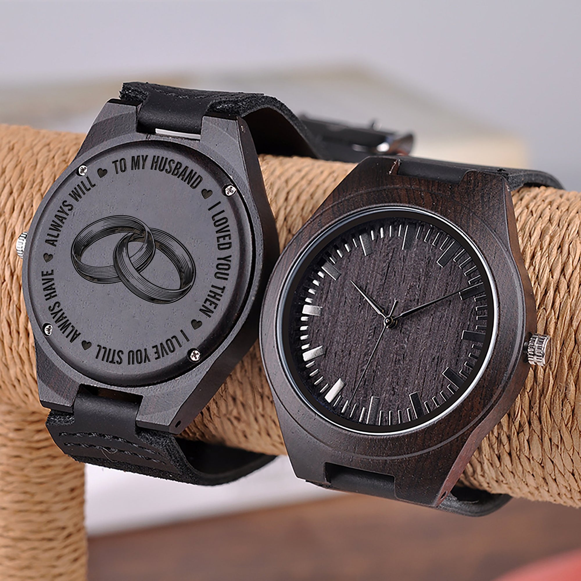 ALWAYS HAVE ALWAYS WILL - FOR HUSBAND ENGRAVED WOODEN WATCH