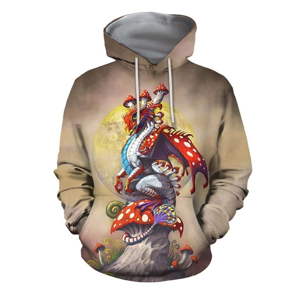 3D ALL OVER PRINTED MUSHROOM DRAGON SHIRTS