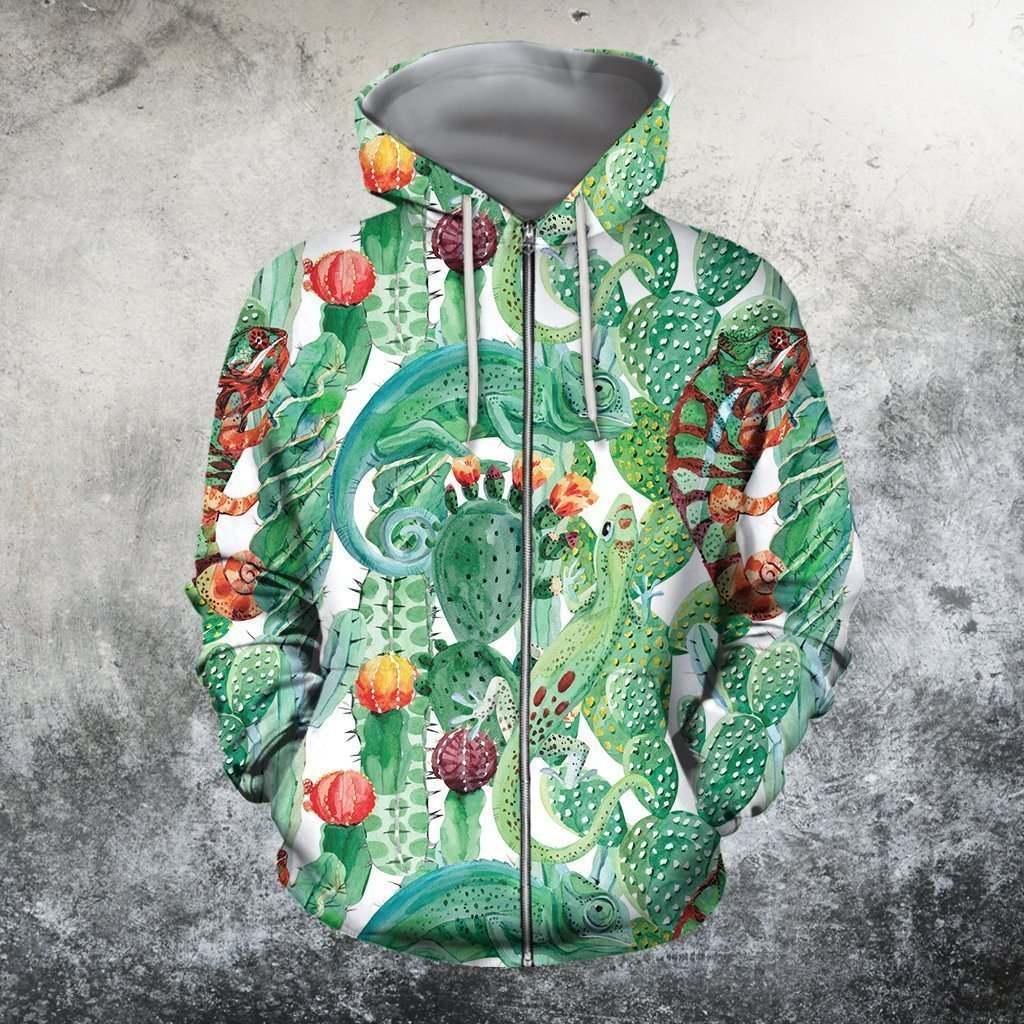 3D All Over Printed Cactus And Gecko Shirts