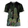 3D All Over Printed Black cactus Shirts