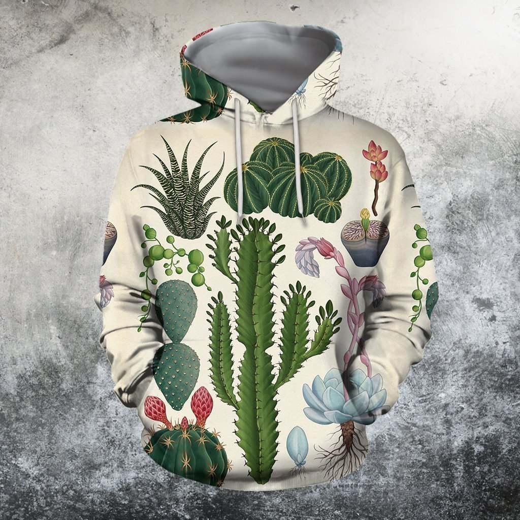 3D All Over Printed Many types of cactus
