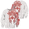 Awesomehoodie Tatoo Fenrir Wolf Red &amp; White 3D all over printed for Man and Women DTK008