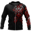 Awesomehoodie Tatoo Fenrir Wolf Red &amp; Black 3D all over printed for Man and Women DTK009