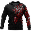 Awesomehoodie Tatoo Fenrir Wolf Red &amp; Black 3D all over printed for Man and Women DTK009