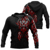 Awesomehoodie Tatoo Fenrir Wolf Red &amp; Black 3D all over printed for Man and Women DTK009