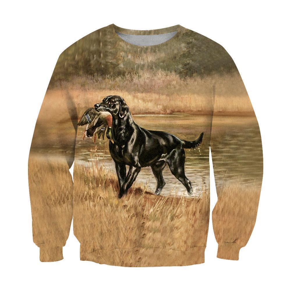 3D All Over Print Black Labrador Retriever Hunting Duck