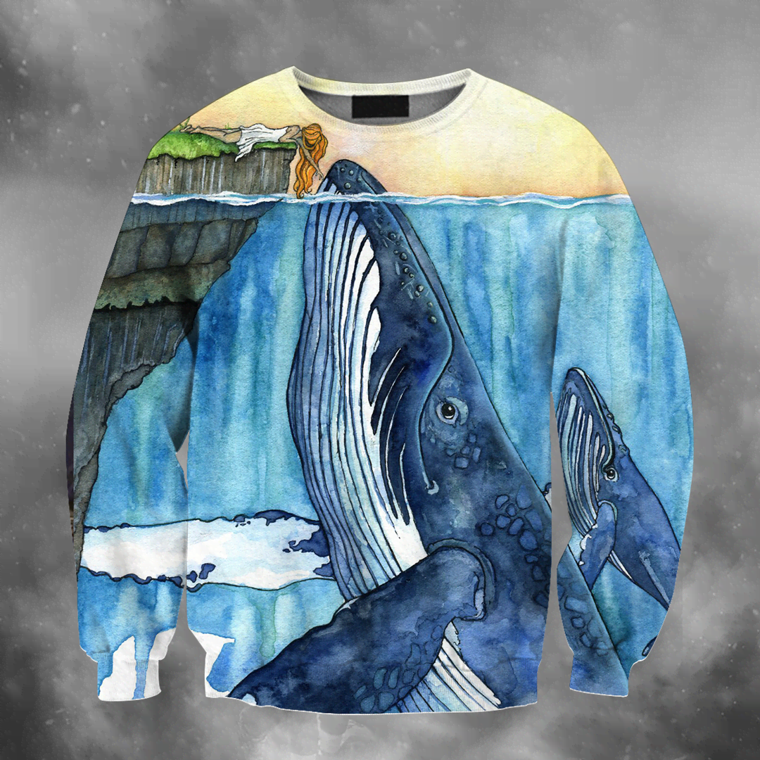 3D All Over Print Blue Whale