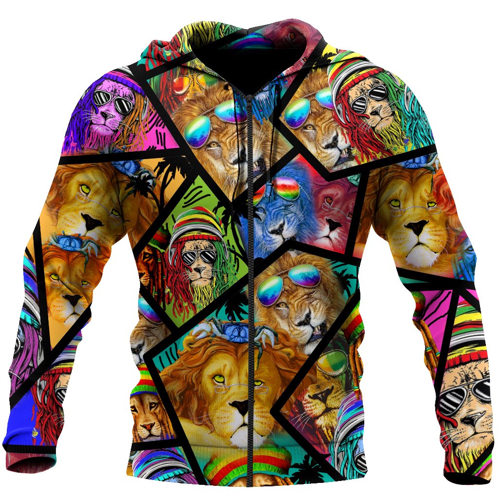 3D All Over Print Colorful Lion for Men and Women, T-Shirt, Zip Hoodies, Sweatshirt HBC0027