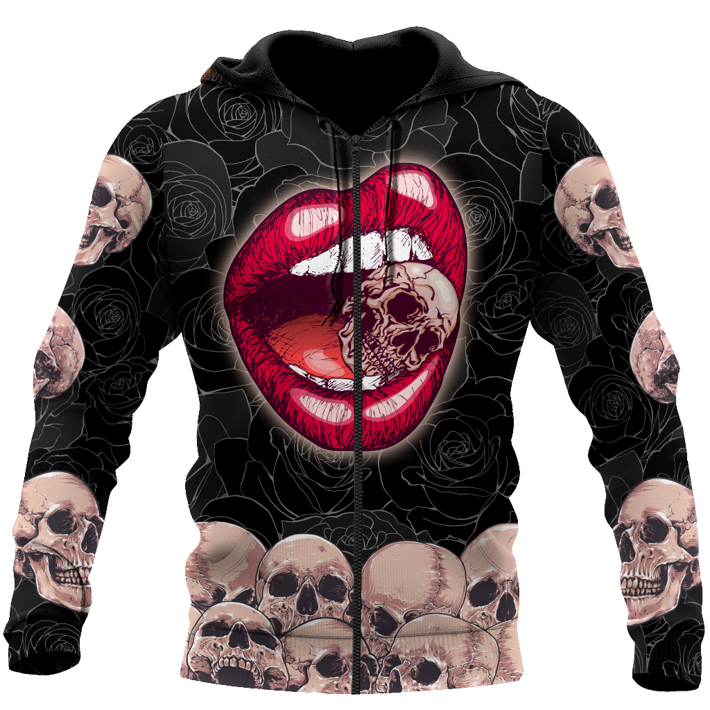 All Over Print Sexy Lip Love Skull for Men and Women, T-Shirt, Zip Hoodies, Sweatshirt HBC0076