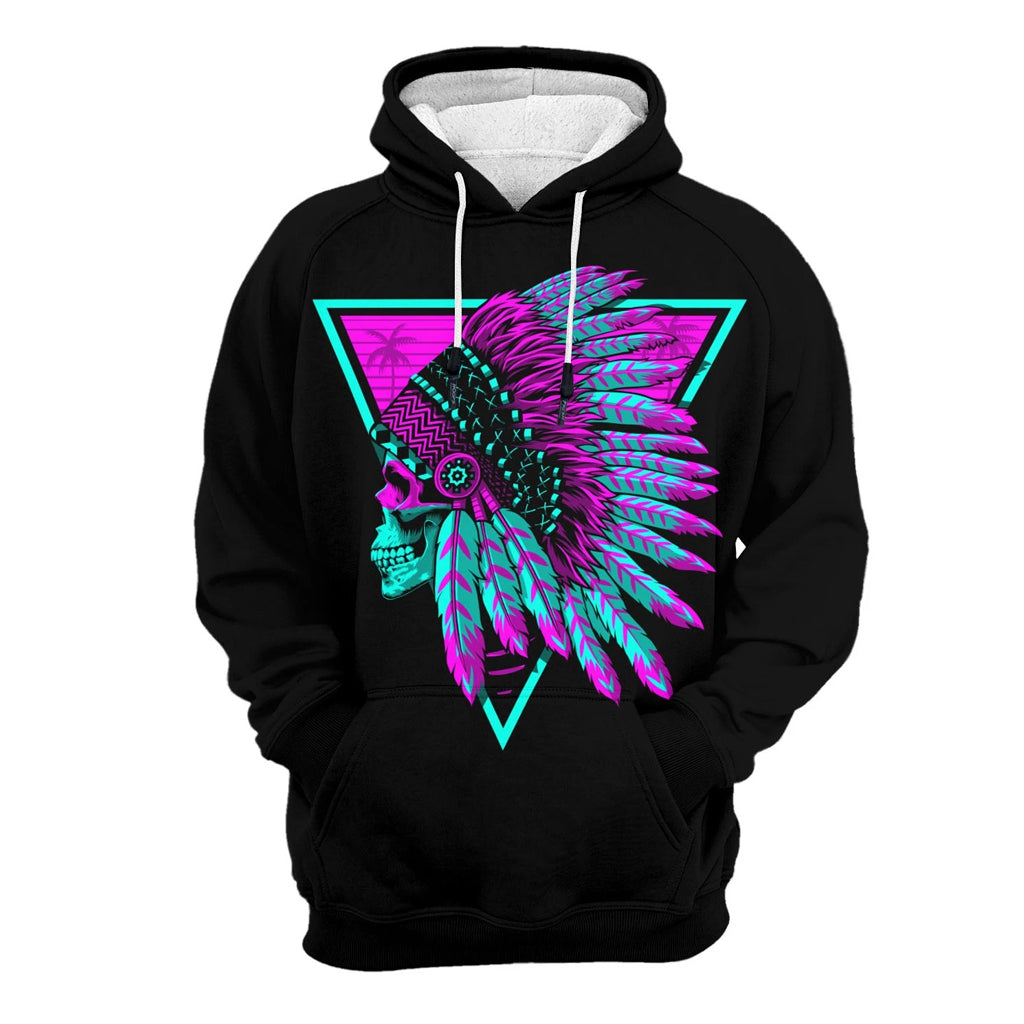 Awesome Hoodie Native Skulls for Women HBC167