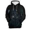 Awesome Hoodie Black Skull for Women HBC164