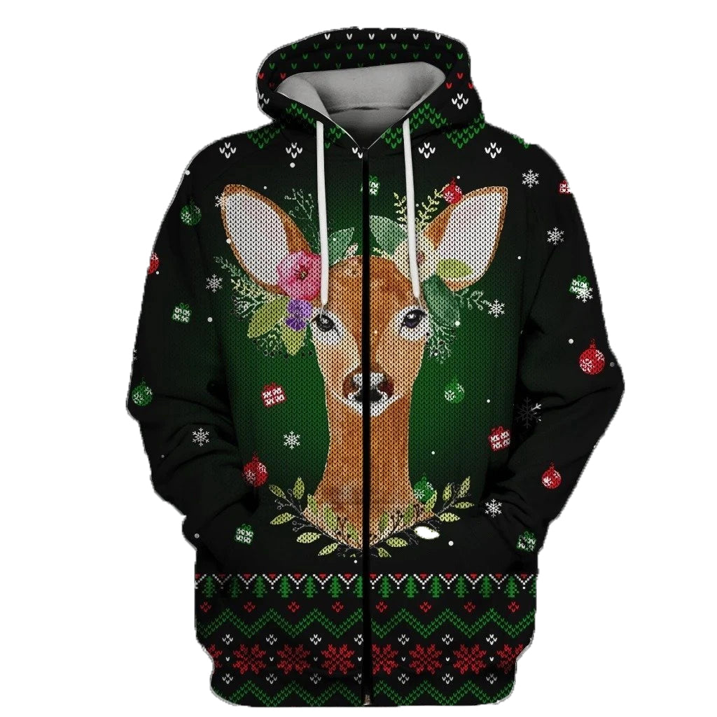 Awesome Hoodie Deer Christmas for Men and Women HBC230