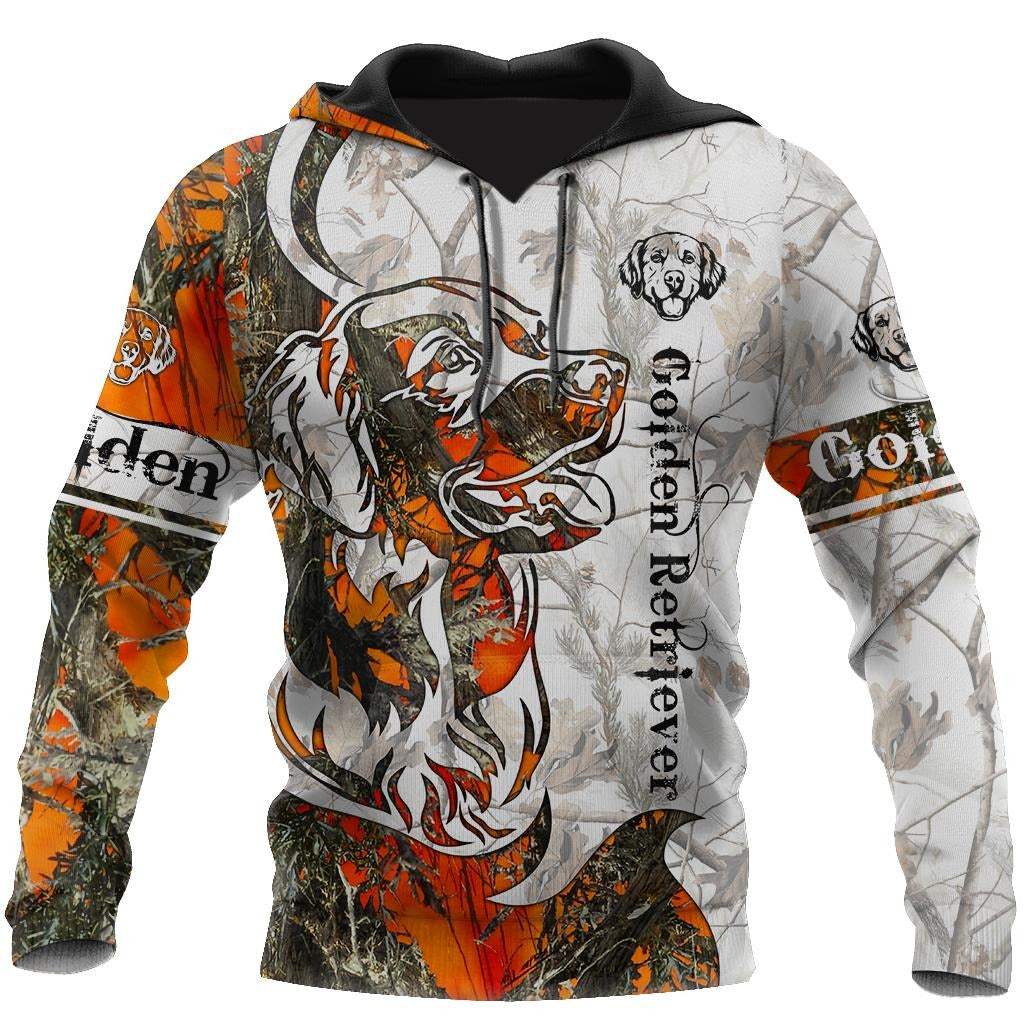 Awesome hoodie-Deer Hunting Golden Retriever Camo 3D All Over Print for Men and Women Hoodie TH013
