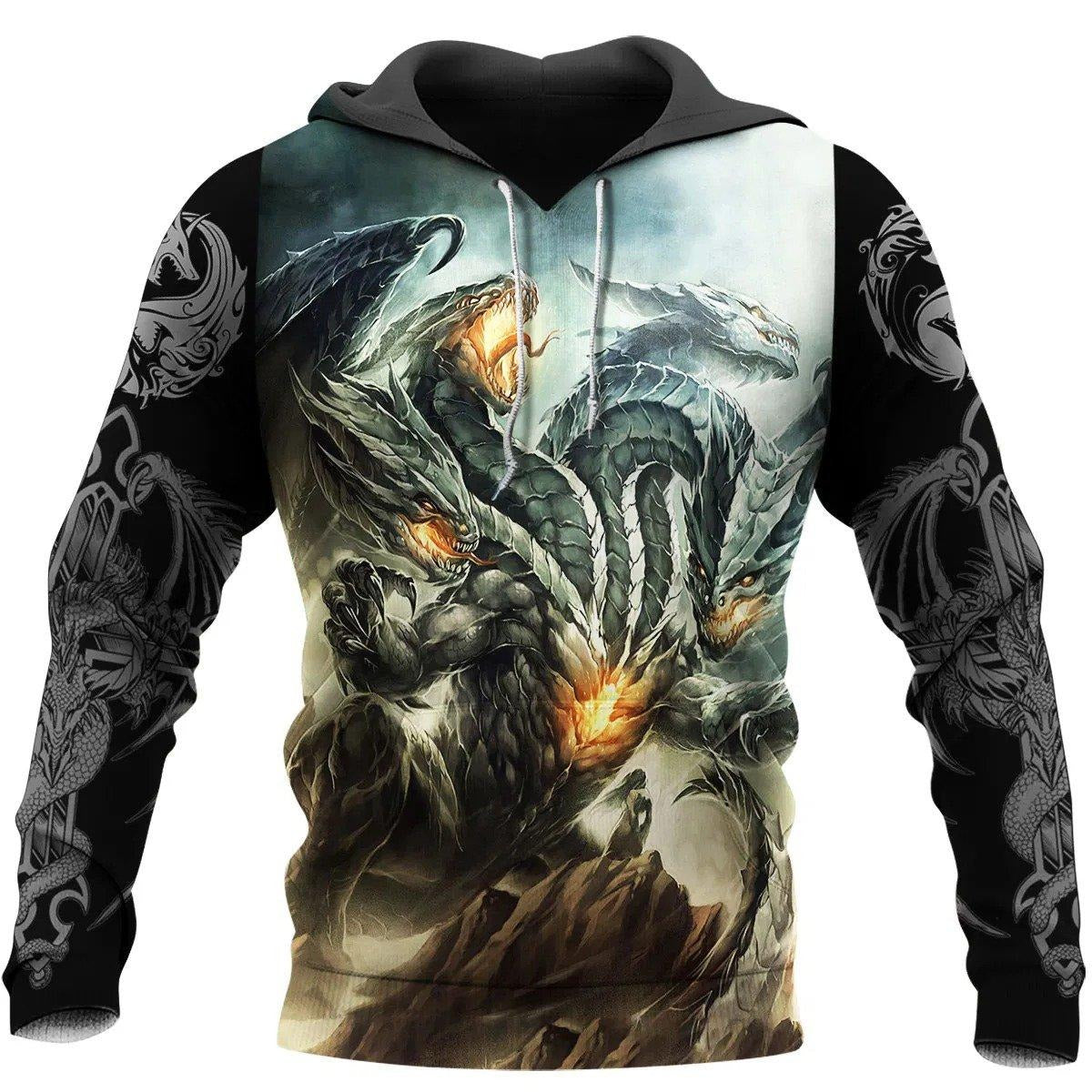 Awesome hoodie-Tattoo and Dungeon Dragon 3D All Over Print for Men and Women Hoodie TH010