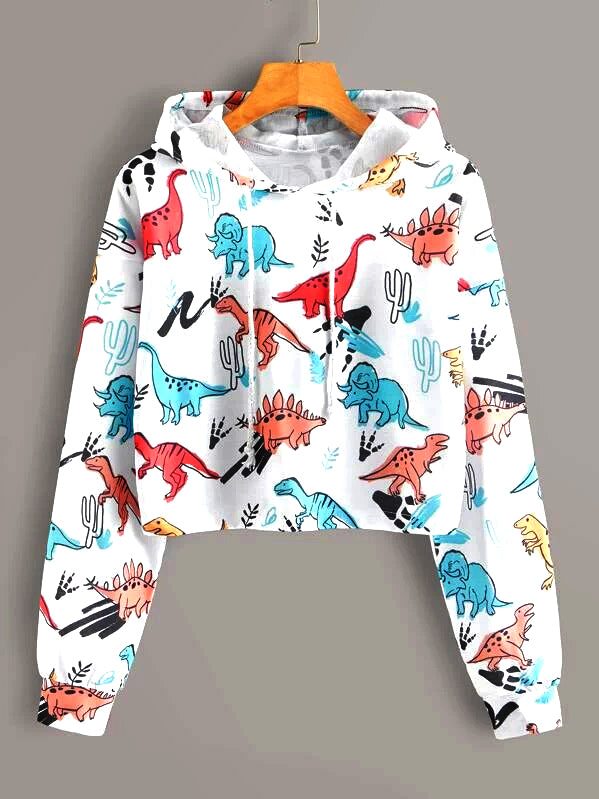 3D All Over Print dinosaur park CUTE  for  Women Drawstring Hoodie, LIKELY STYLE-VN0032