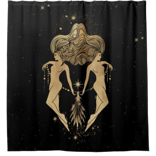 Awesome hoodie-Gemini Zodiac- All Printed 3D Grommet Shower Curtains- THC003