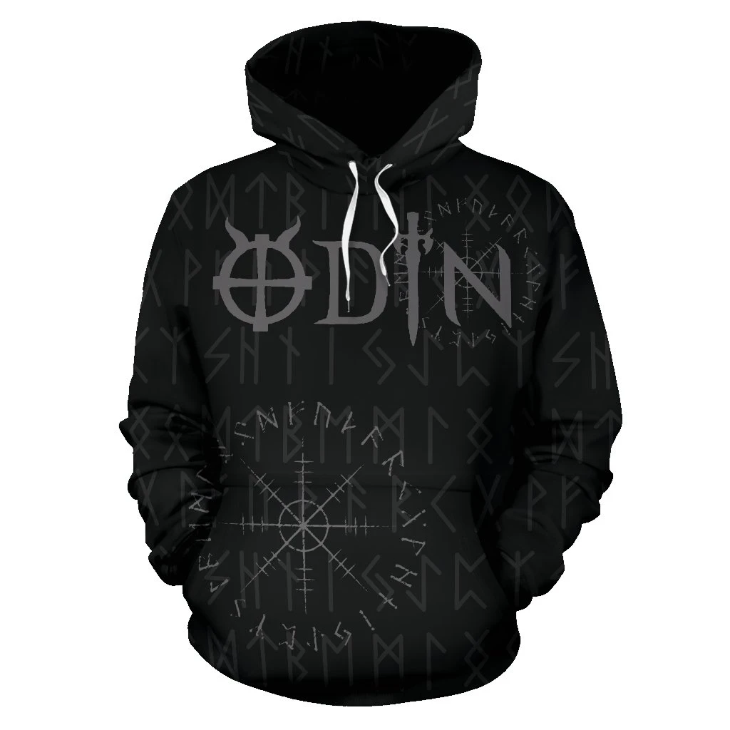 Awesome hoodied 3D ALL Print Viking Pullover Hoodie, Odin Helm Of Awe Runes  FORMen and Women- VN0065