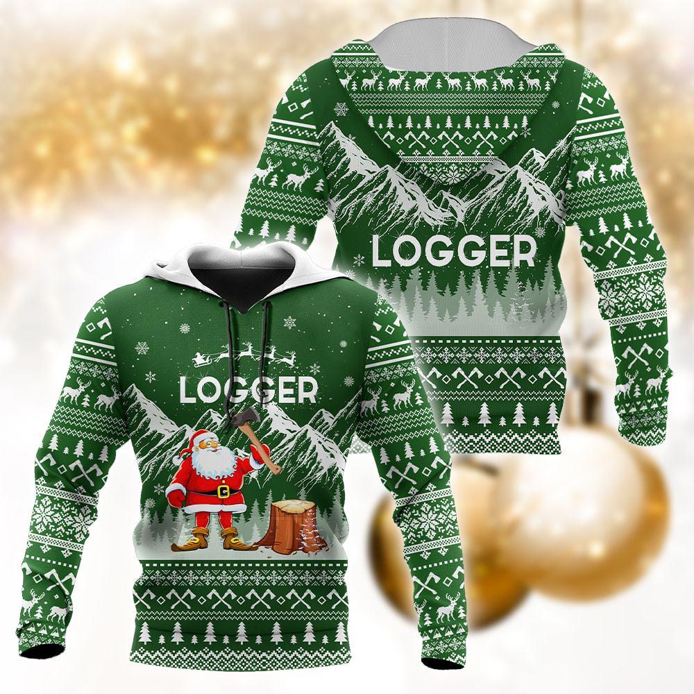 Awesome Hoodie Logger Christmas Woodworking for Men and Women HBC312