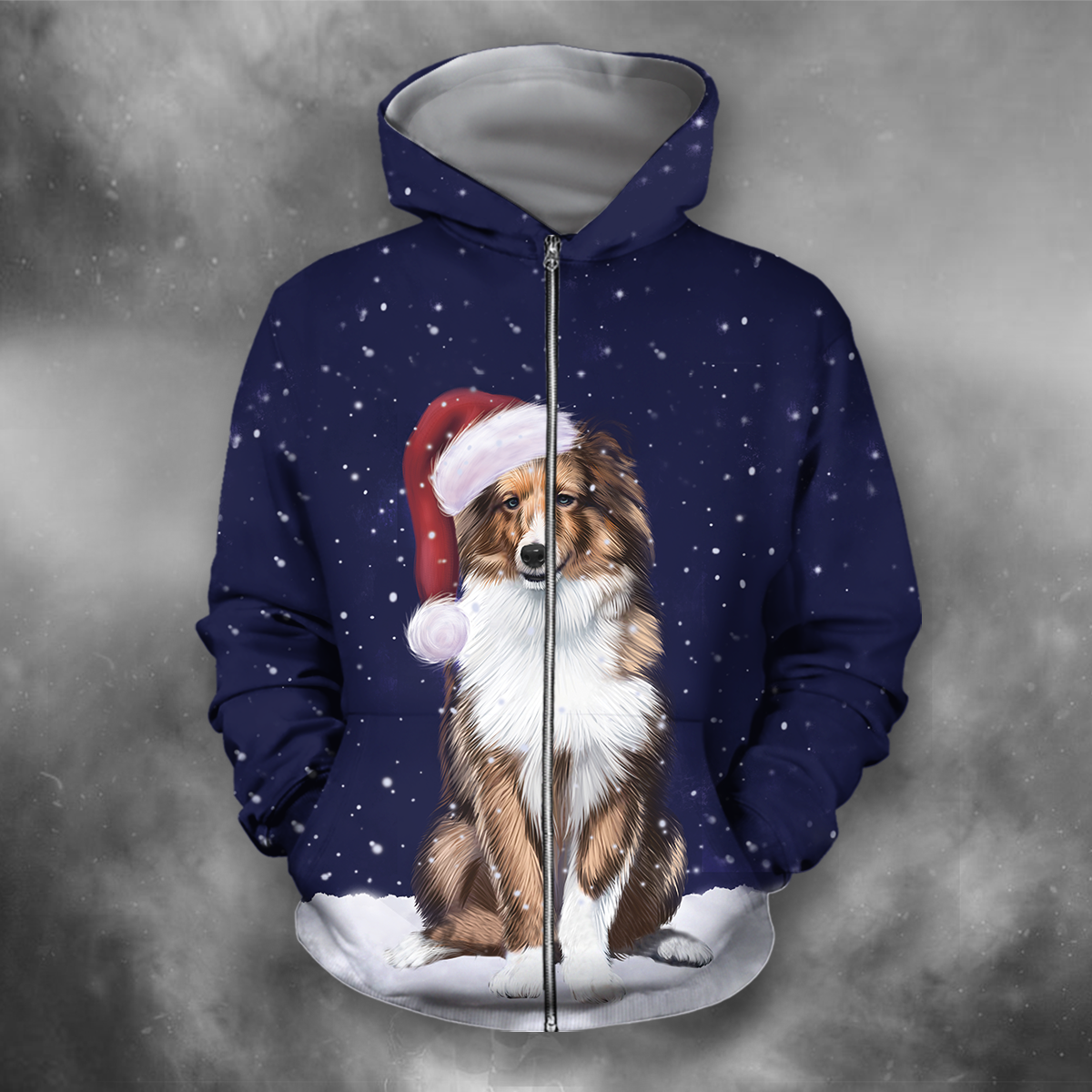 Awesome Hoodie Print Dog Christmas for Men and Women HBC320