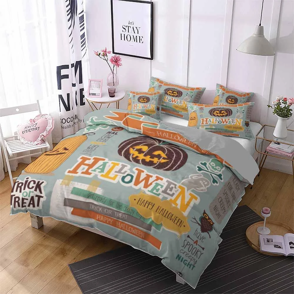 Awesome Hoodied 3D all over print New Design Halloween Theme Bedding Sets Comforter NQBS002