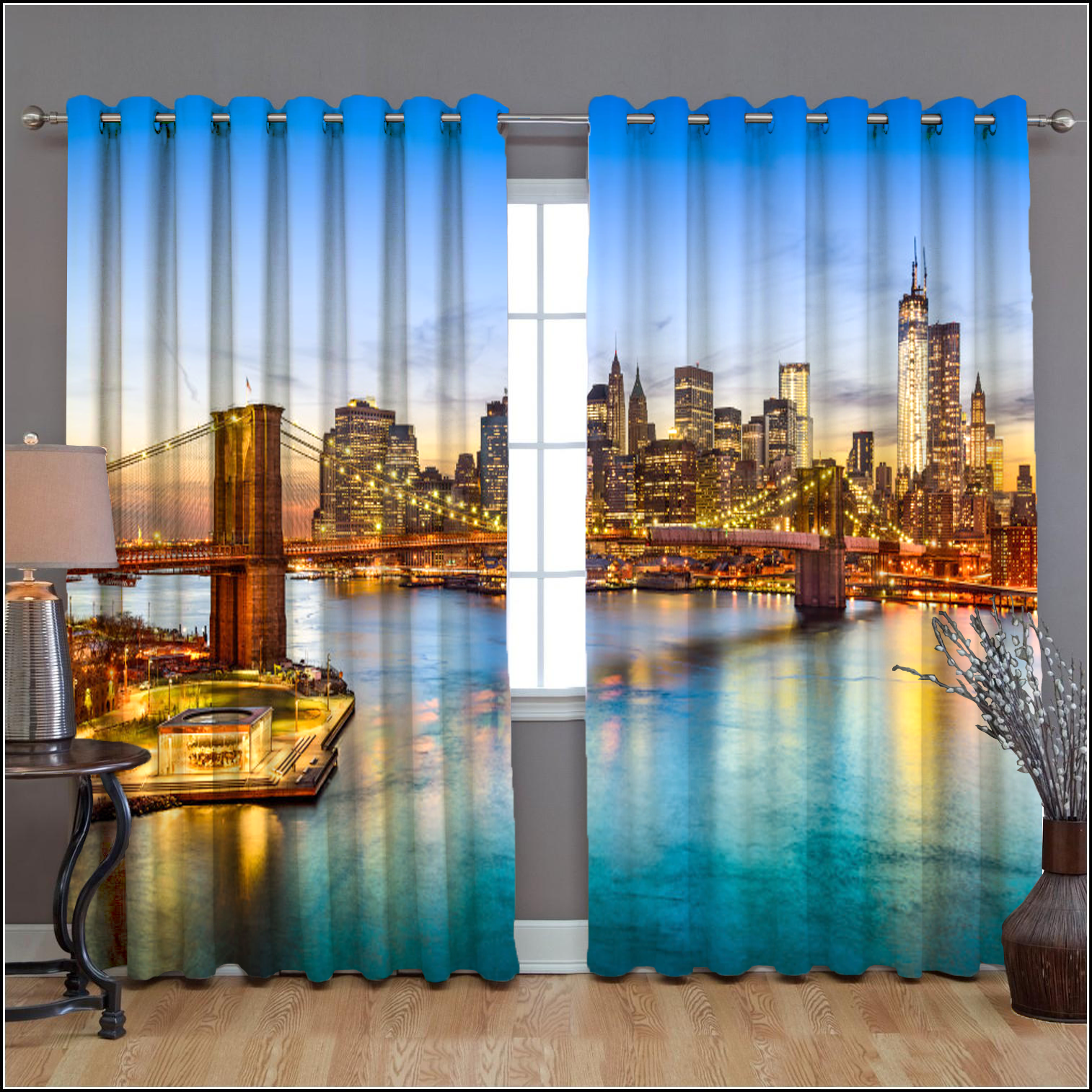 Awesome hoodied The GW Brideg Printed 3D Grommet Window Curtains HD83