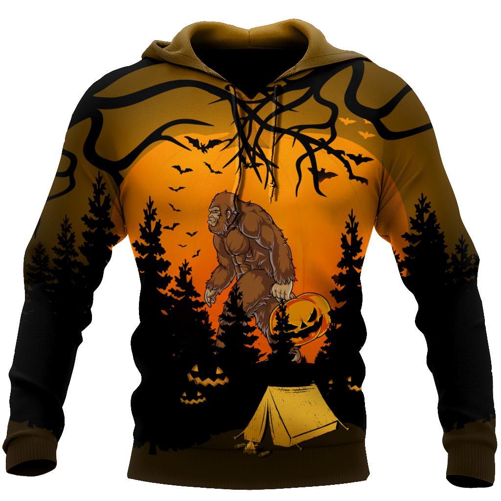 3D All Over Print Halloween Camping Big Foot for Men and Women, T-Shirt, Zip Hoodies, Sweatshirt HBC0050