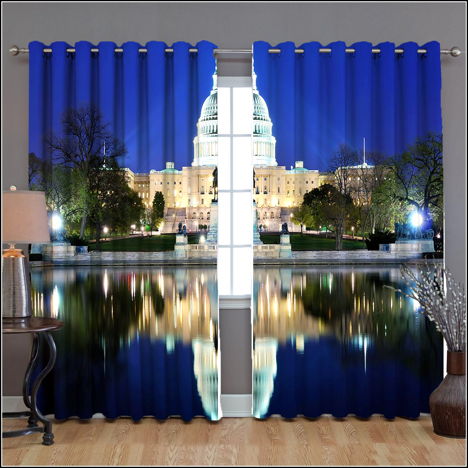 Awesome hoodied Capiton Printed 3D Grommet Window Curtains HD80
