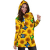 3D All Over Printing Butterfly Garden And Sunflowers Hoodie Dress