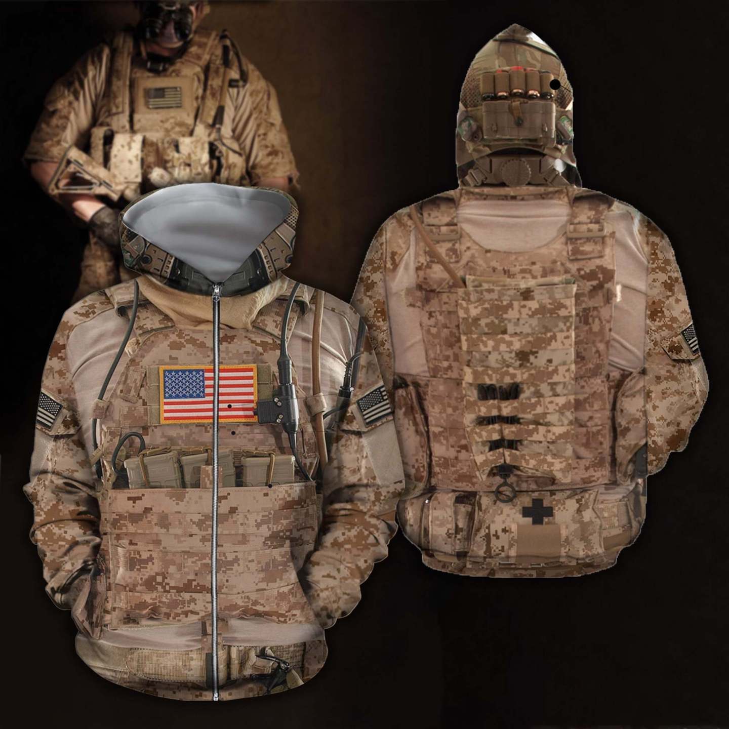 3D All Over Printed US Navy SEAL Uniform