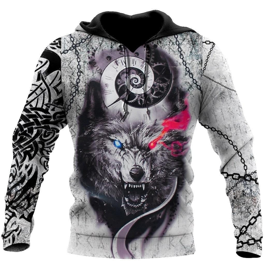 Awesome hoodie- Gray Wolf Tattoo 3D Over Printed Hoodie Cloak  for Men and Women Hoodie TH014