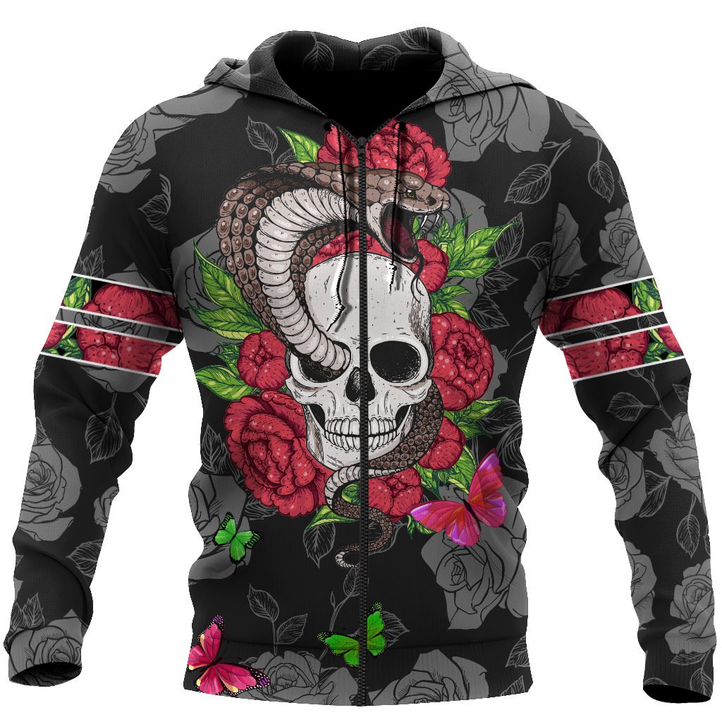 All Over Print Snake love Skull red for Men and Women, T-Shirt, Zip Hoodies, Sweatshirt HBC0075