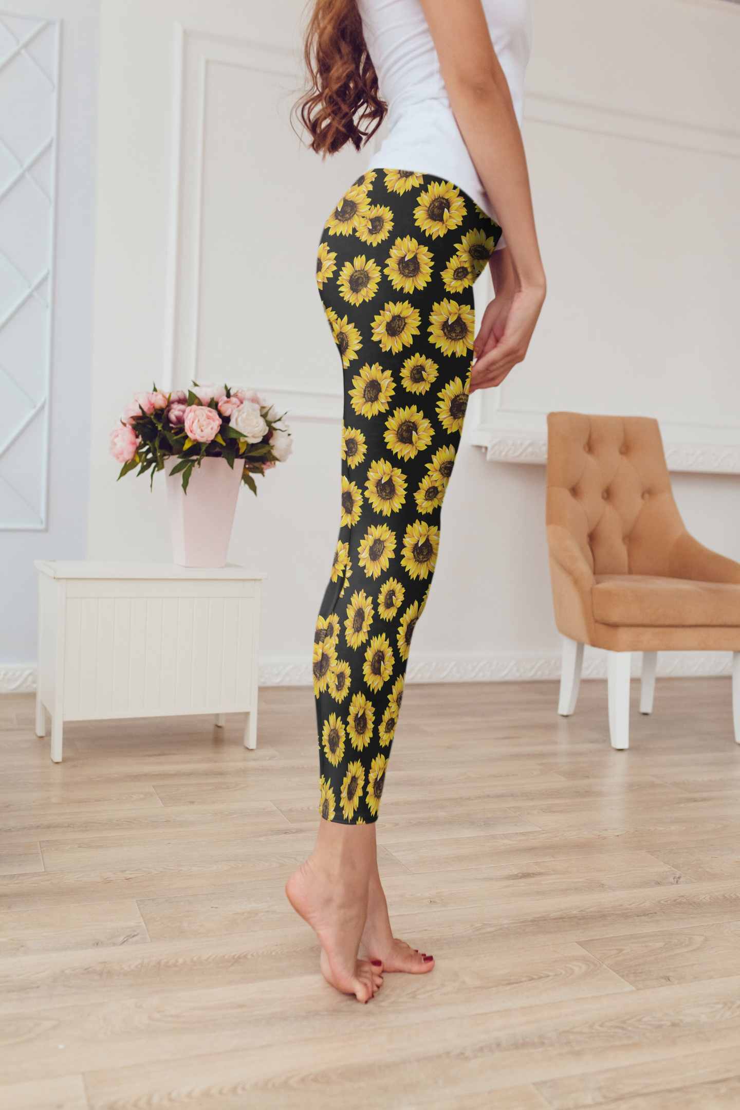 All Over Printing Sunflower Hoodie Dress
