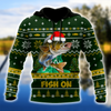 Awesome Hoodie Walleye Fishing Fish on Christmas for Men and Women HBC349